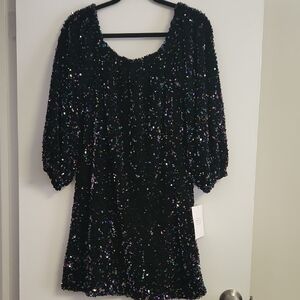 Laundry By Shelli Segal Black Sequin Dress